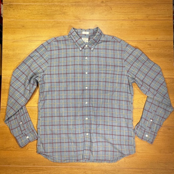 J. Crew Other - J Crew Men's Slim Fit Button Down Shirt XL Plaid‎ Organic Cotton Blend Stretch